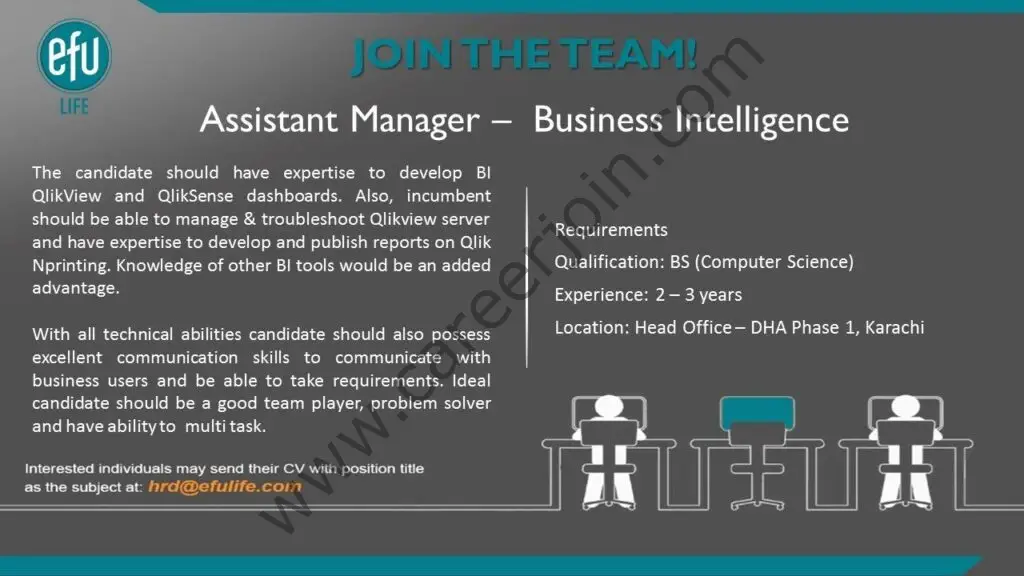 EFU Life Assurance Company Ltd Jobs Assistant Manage Business Intelligence 01