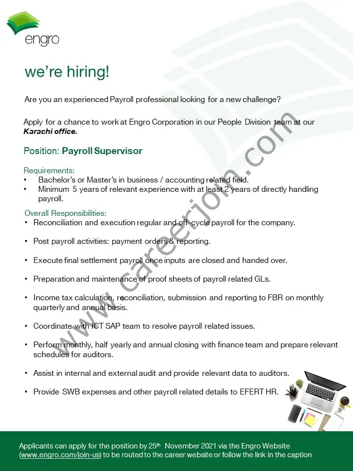 Engro Corporation Limited Jobs November 2021 03