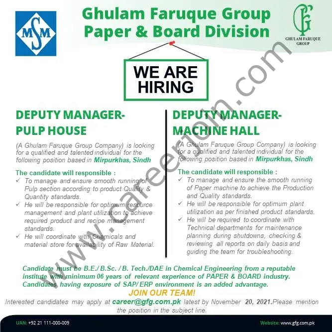 Ghulam Faruque Group Jobs November 2021 01