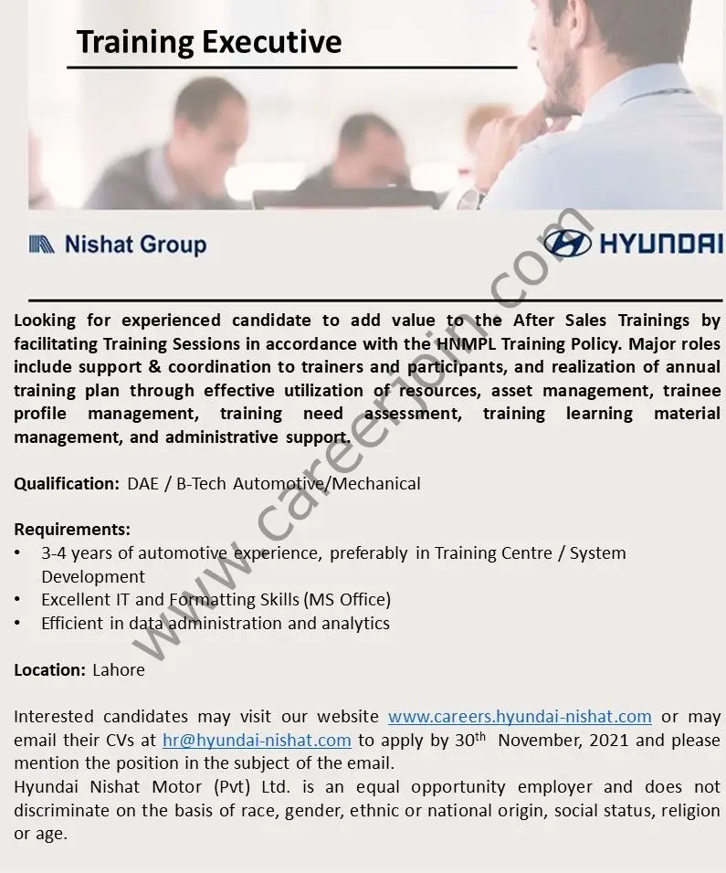 Hyundai Pakistan Jobs 26 November 2021 01