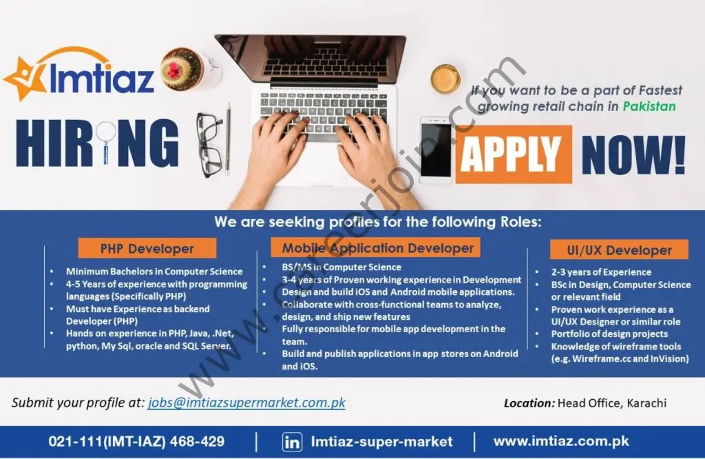 Imtiaz Super Market Jobs November 2021 01