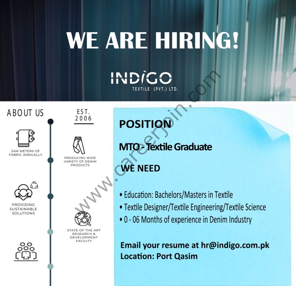 Indigo Textile Pvt Ltd Jobs MTO 01