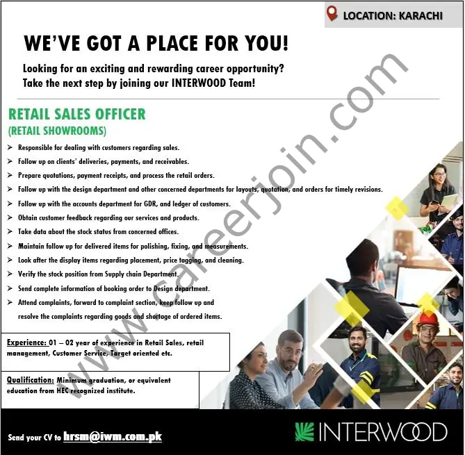 Interwood Mobel Pvt Ltd Jobs Retail Sales Officer 01