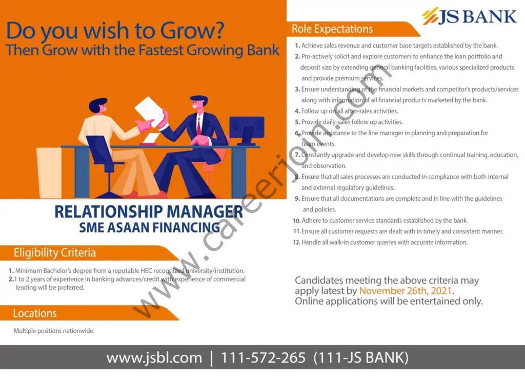 JS Bank Limited Jobs November 2021 01
