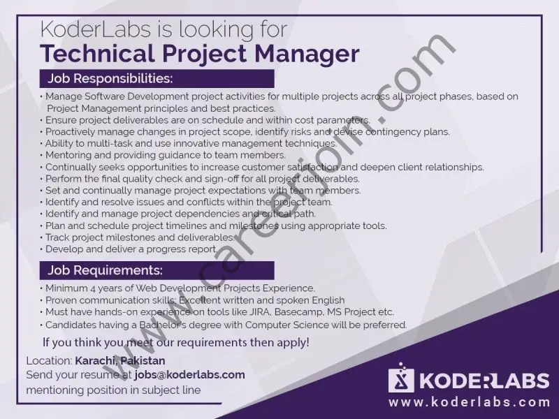 Koder Labs Jobs Technical Project Manager 01