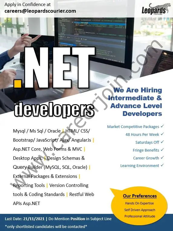 Leopards Courier Pvt Ltd Jobs .Net Developers 01