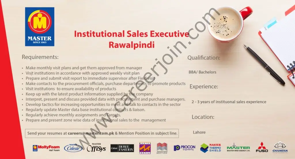 Master Group Of Companies Jobs Institutional Sales Executive 01