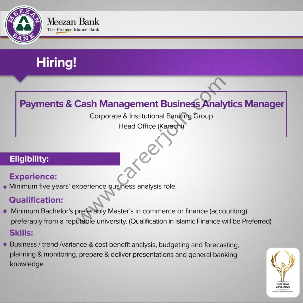 Meezan Bank Limited Jobs November 2021 03