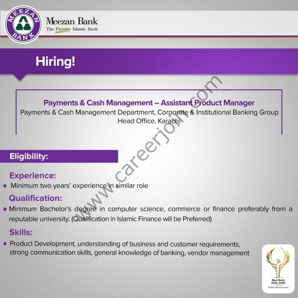 Meezan Bank Limited Jobs November 2021 04