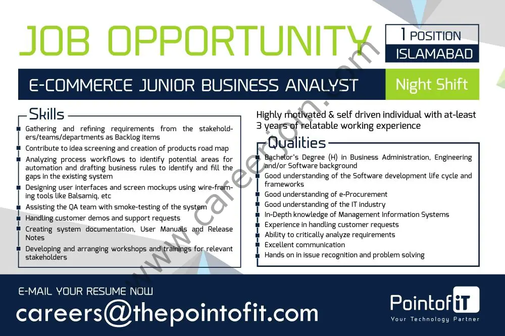 PointofIT Jobs E-Commerce Junior Business Analyst 01