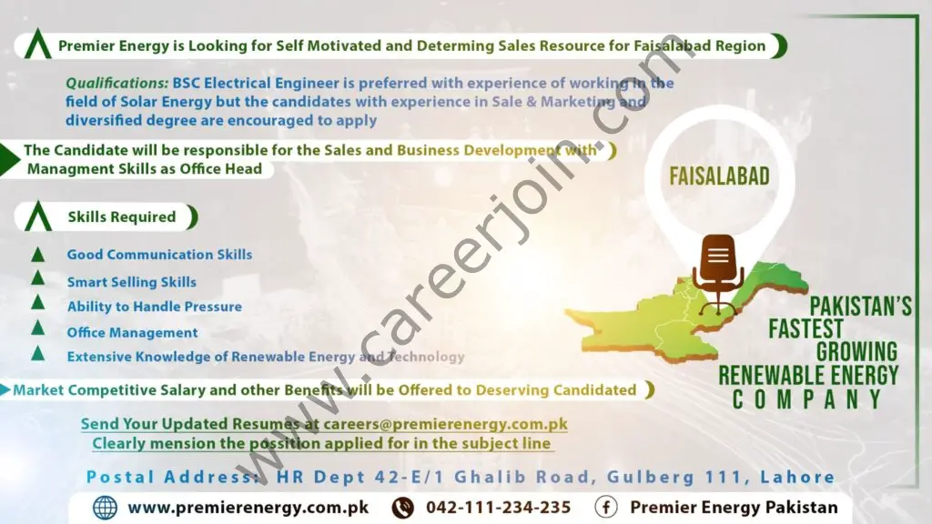 Premier Energy Pakistan Jobs Sales Resource 01