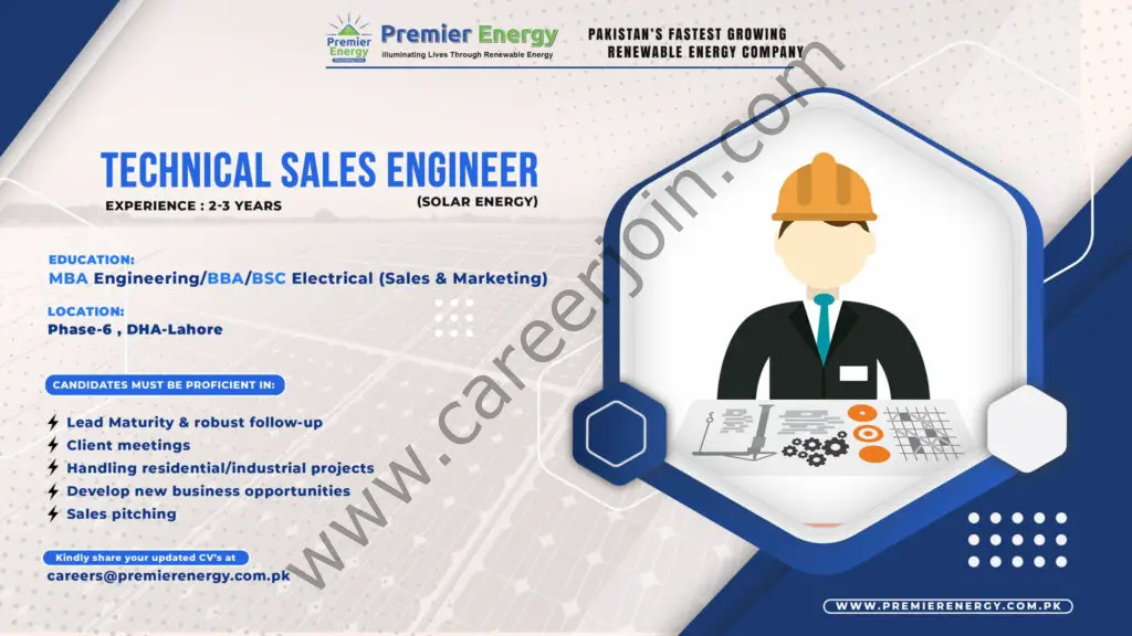 Premier Energy Jobs Technical Sales Engineer 01