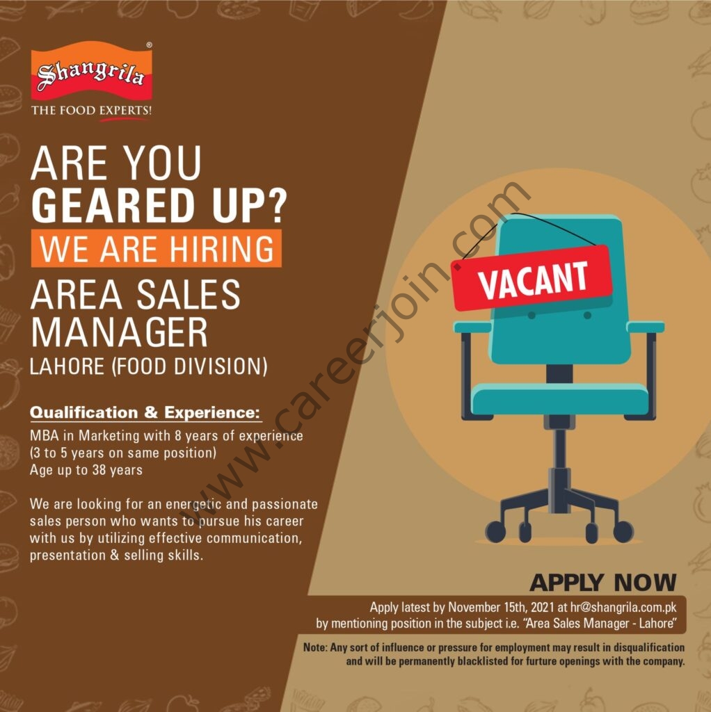 Shangrila Foods Private Ltd Jobs Area Sales Manager 01