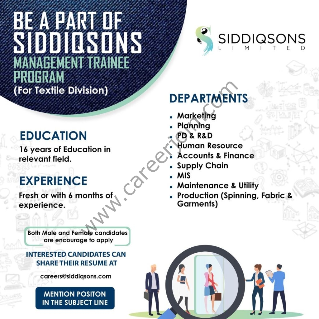 Siddiqsons Limited Management Trainee Program 2021 01
