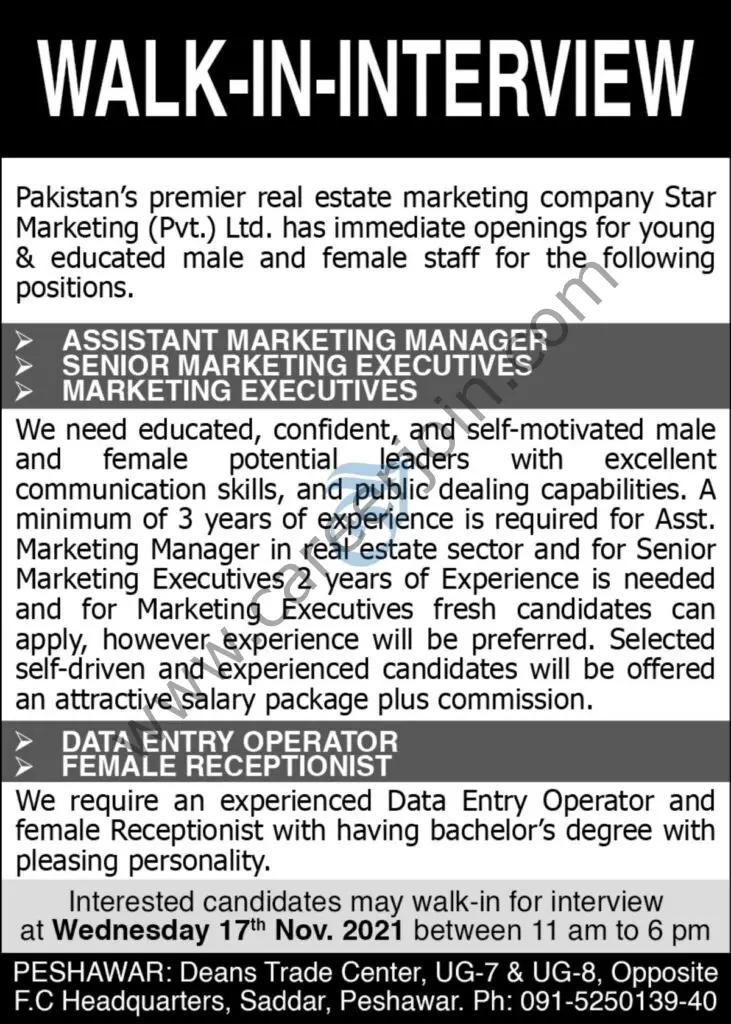 Star Marketing Pvt Ltd Jobs November 2021 01