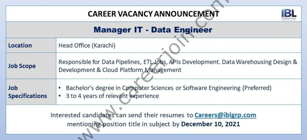 The IBL Group Jobs December 2021 01