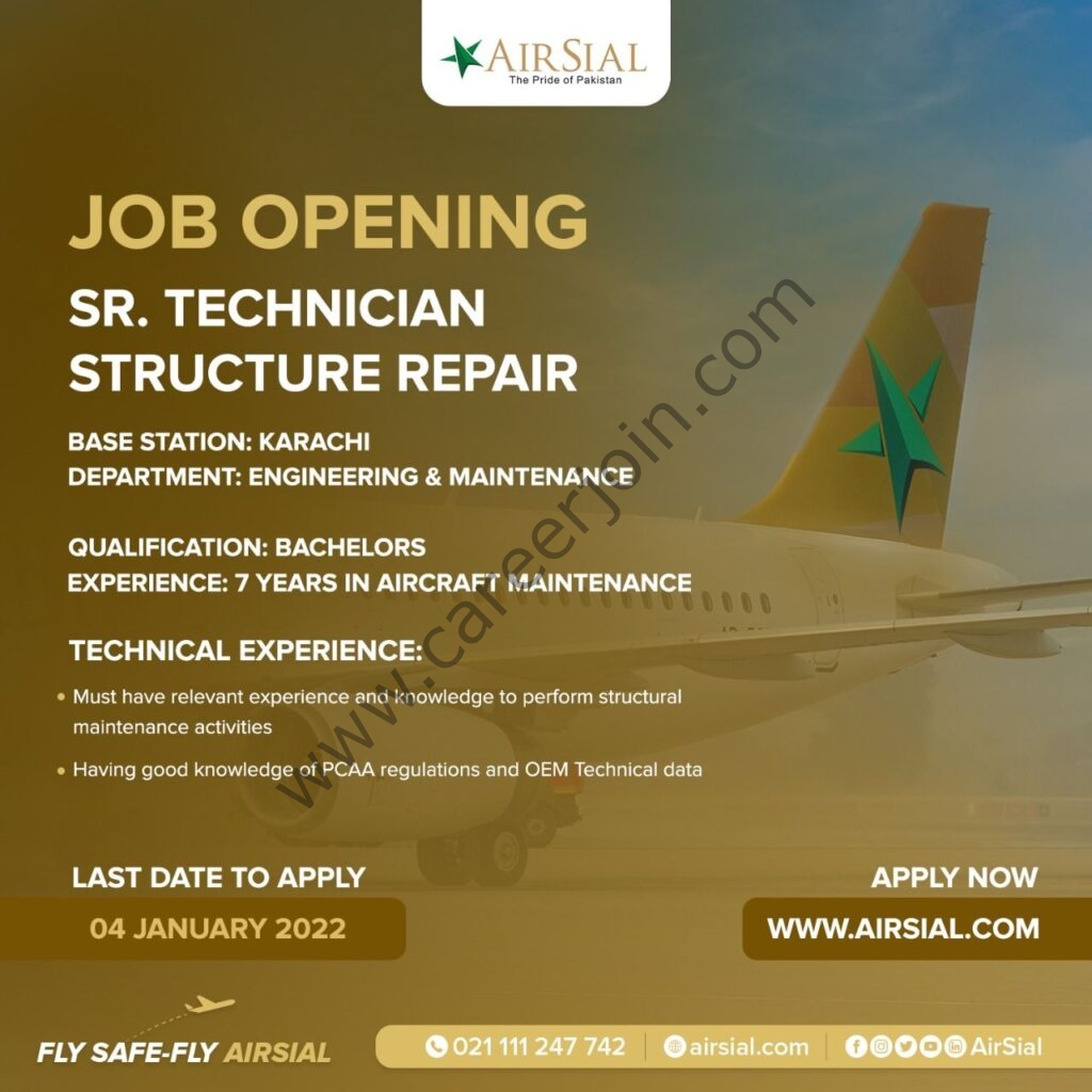 AirSial Limited Jobs Senior Technician Structure Repair 01