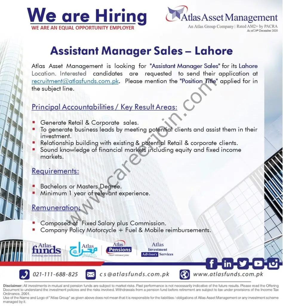 Atlas Asset Management Jobs Assistant Manager Sales 01