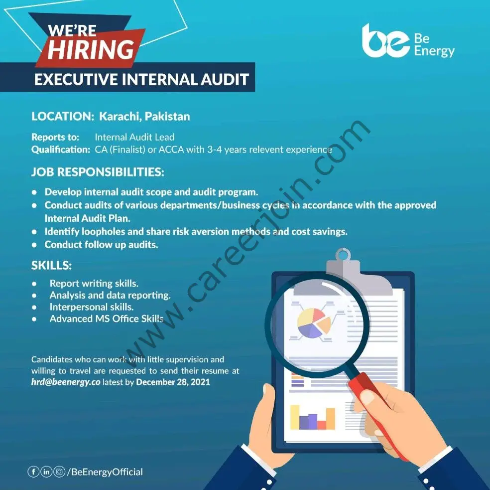 Be Energy Ltd Jobs Executive Internal Audit 01