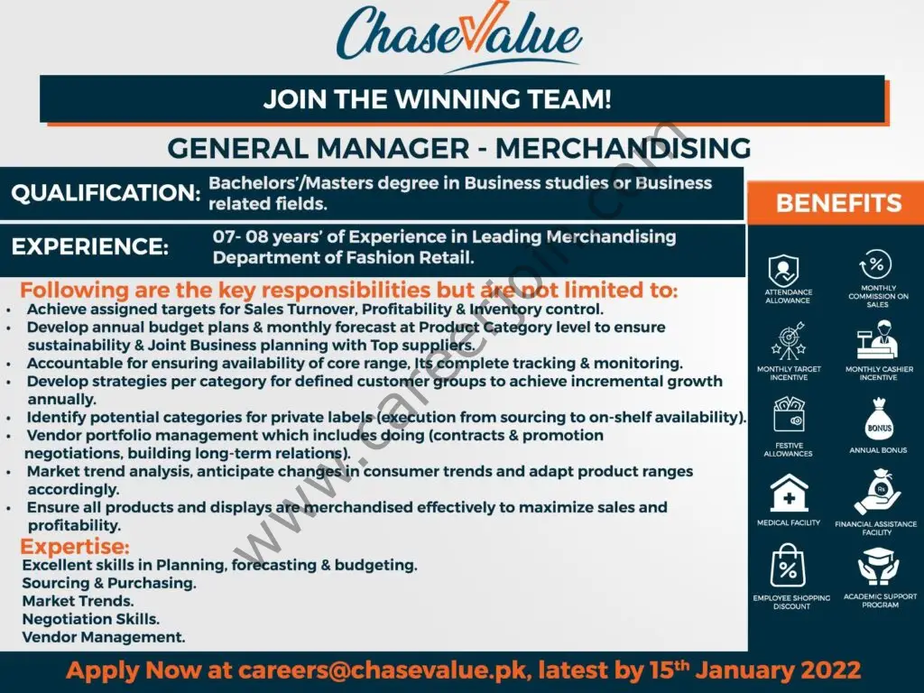 Chase Value Jobs General Manager Merchandising 01