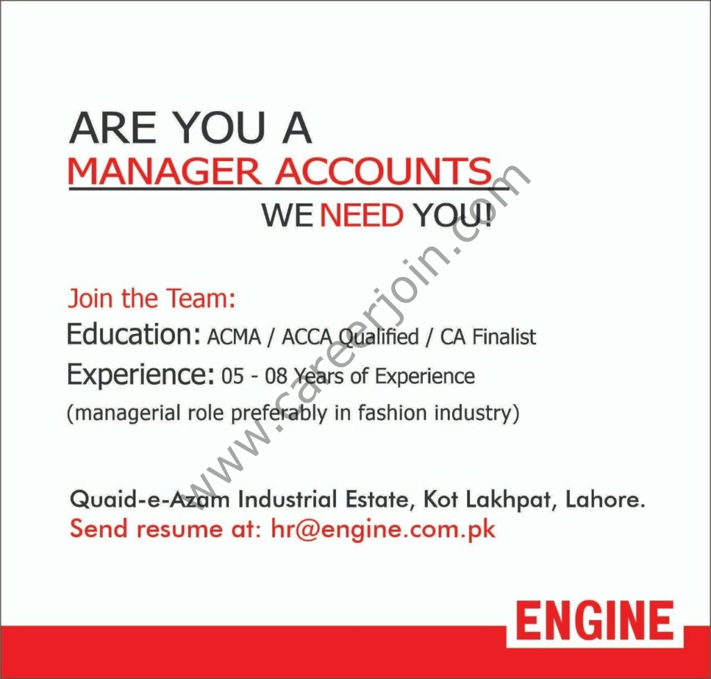 Engine Clothing Jobs Manager Accounts 01