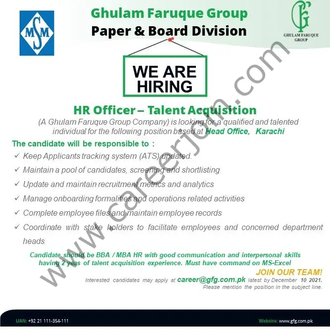 Ghulam Fauque Group Jobs HR Officer Talent Acquisition 01