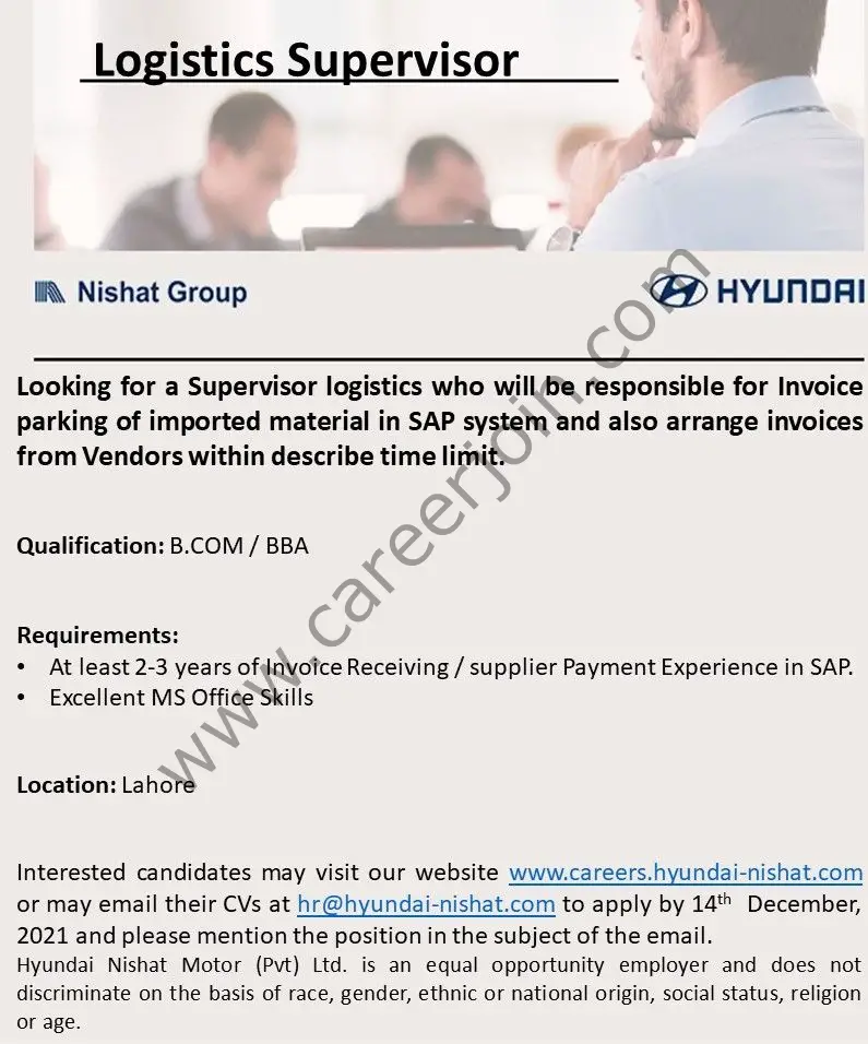 Hyundai Nishat Motor Pvt Ltd Jobs December 2021 02