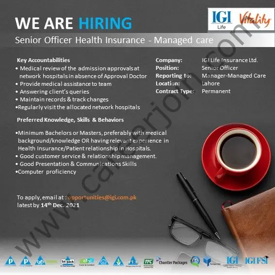 IGI Life Insurance Company Limited Jobs Senior Officer Health Insurance Medical Care 02