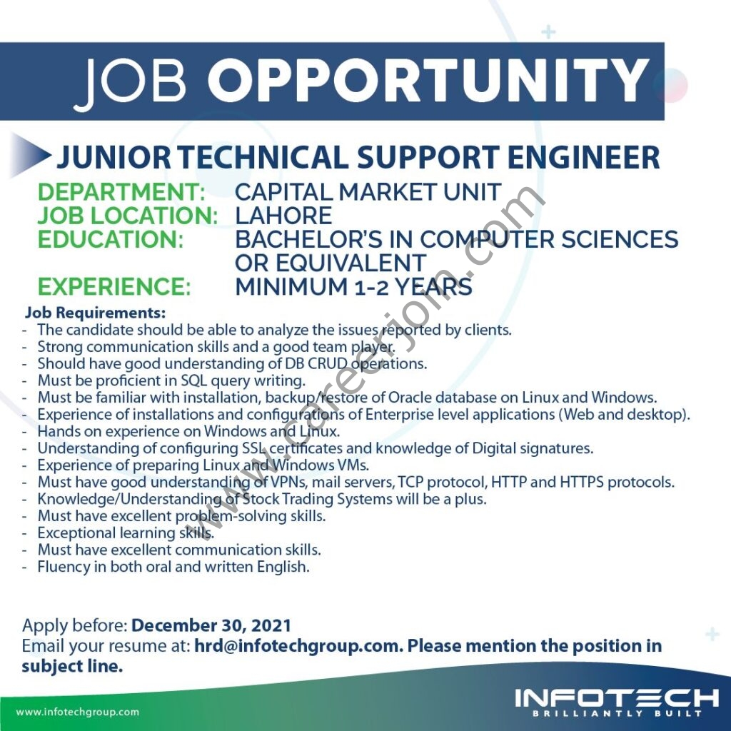 Infotech Group Jobs December 2021 02