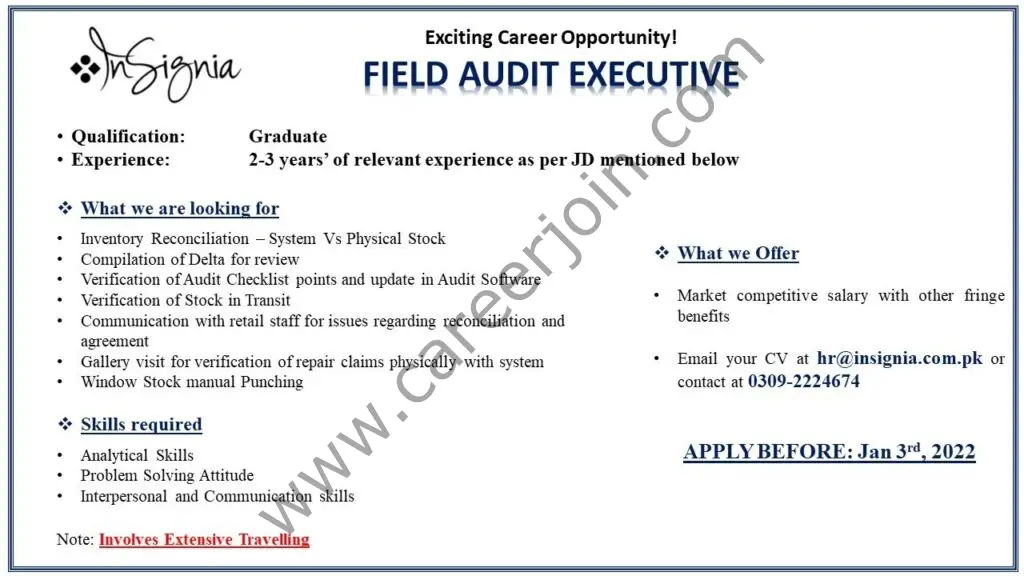 InSignia Jobs Field Audit Executive 01
