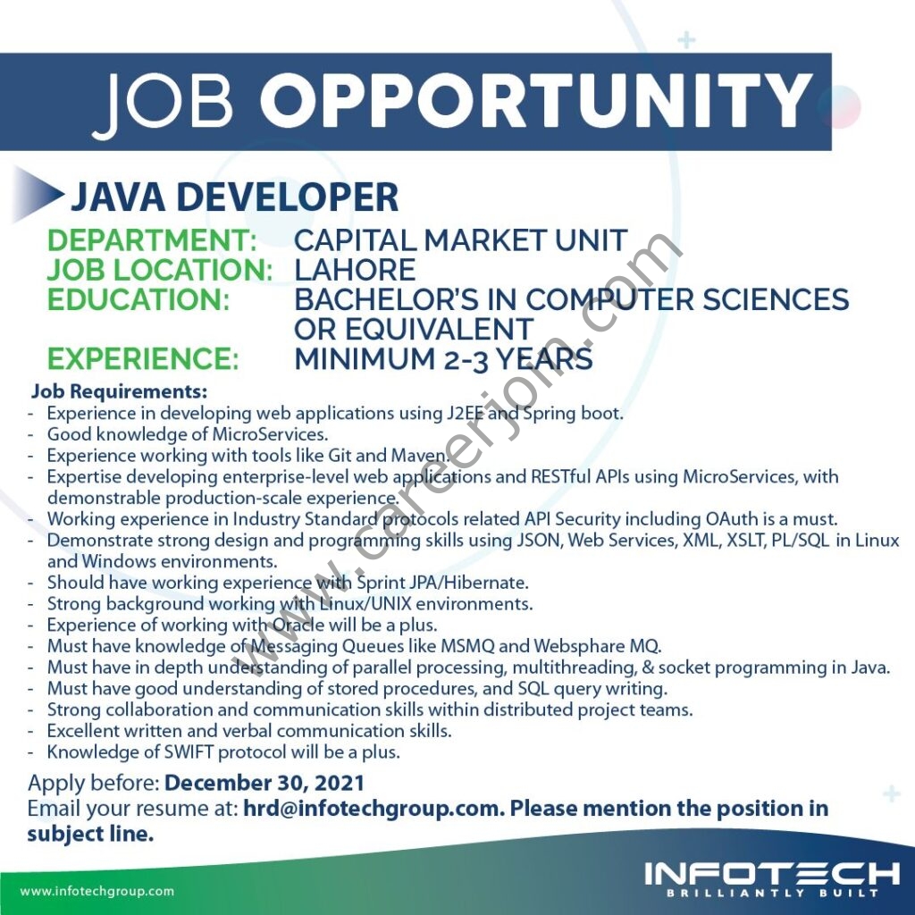Infotech Group Jobs December 2021 01