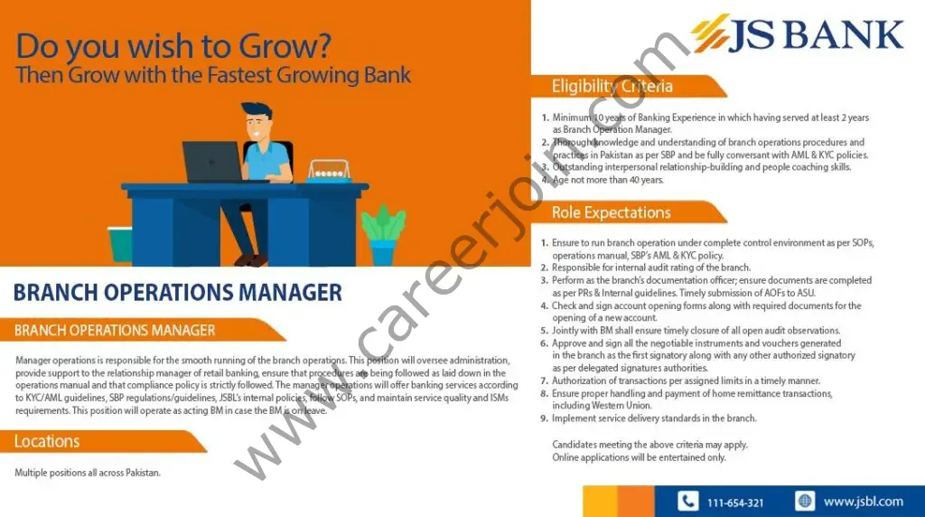 JS Bank Jobs Branch Operations Manager 02