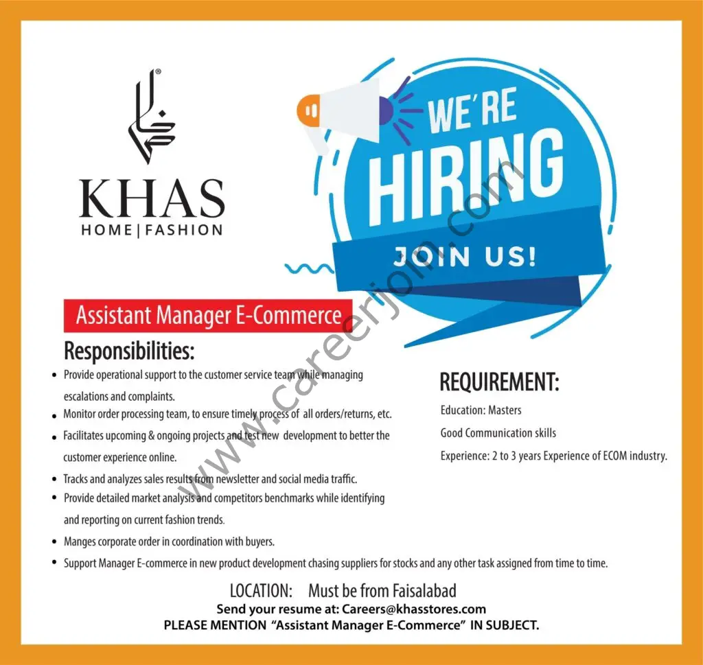 Khas Stores Jobs Assistant Manager E-Commerce 01