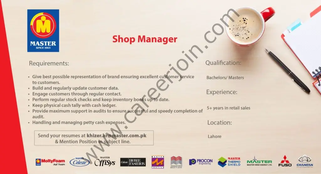 Master Group Of Companies Jobs Shop Manager 01