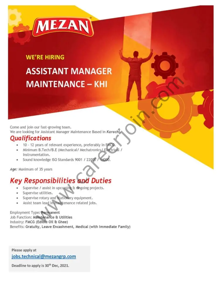 Mezan Group Jobs Assistant Manager Maintenance 01