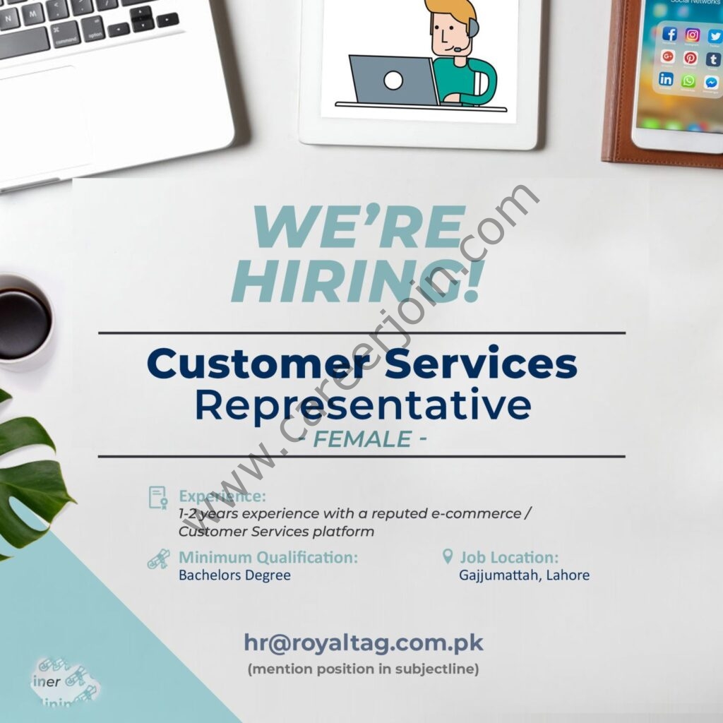 Royal Tag Jobs Customer Services Representative 01