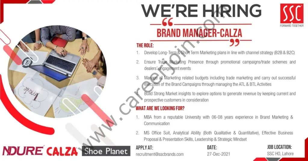 Service Sales Corporation SSC Jobs Brand Manager CALZA 01