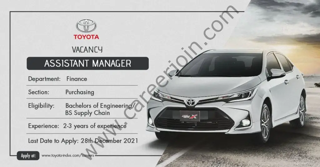 Toyota Indus Motor Company Limited Jobs Assistant Manager Purchasing 01