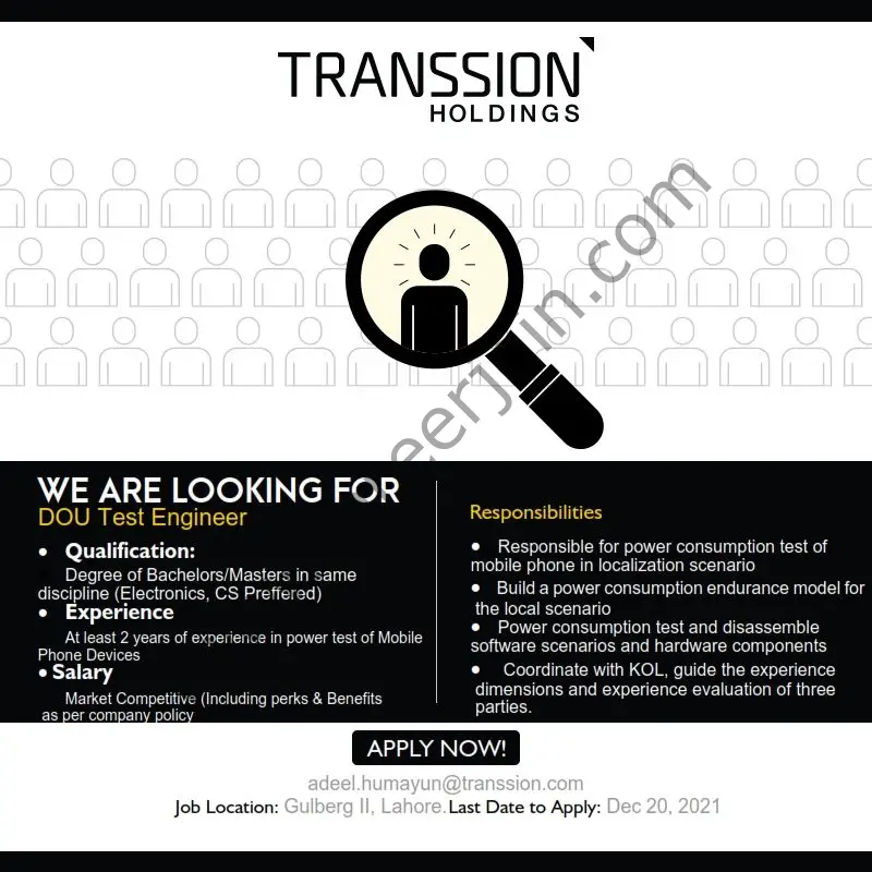 Transsion Jobs 03 Decmeber 2021 03