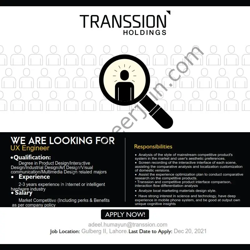 Transsion Jobs 03 Decmeber 2021