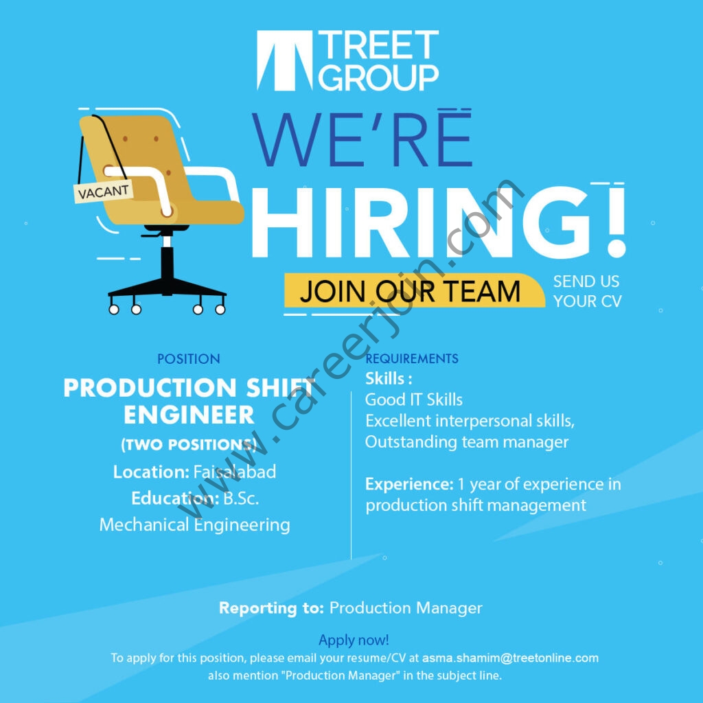 Treet Group Of Companies Jobs Production Shift Engineer 01