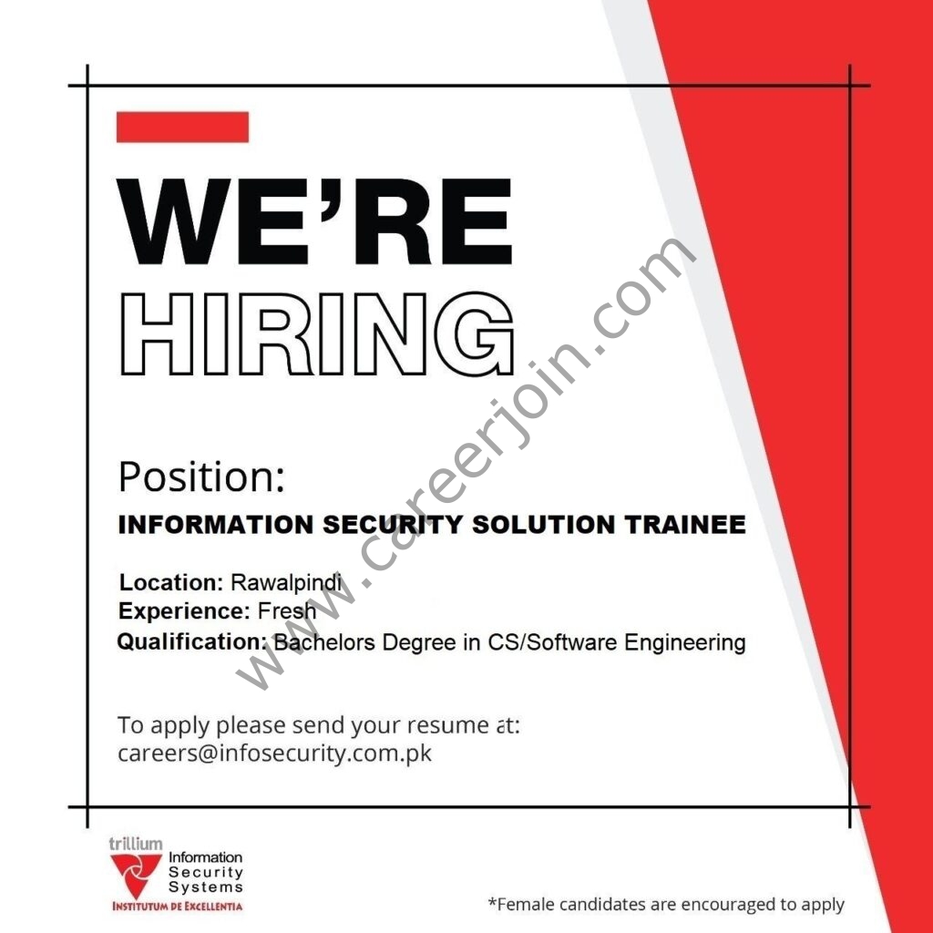 Trillium Information Security Systems Jobs Information Security Solution Trainee 01