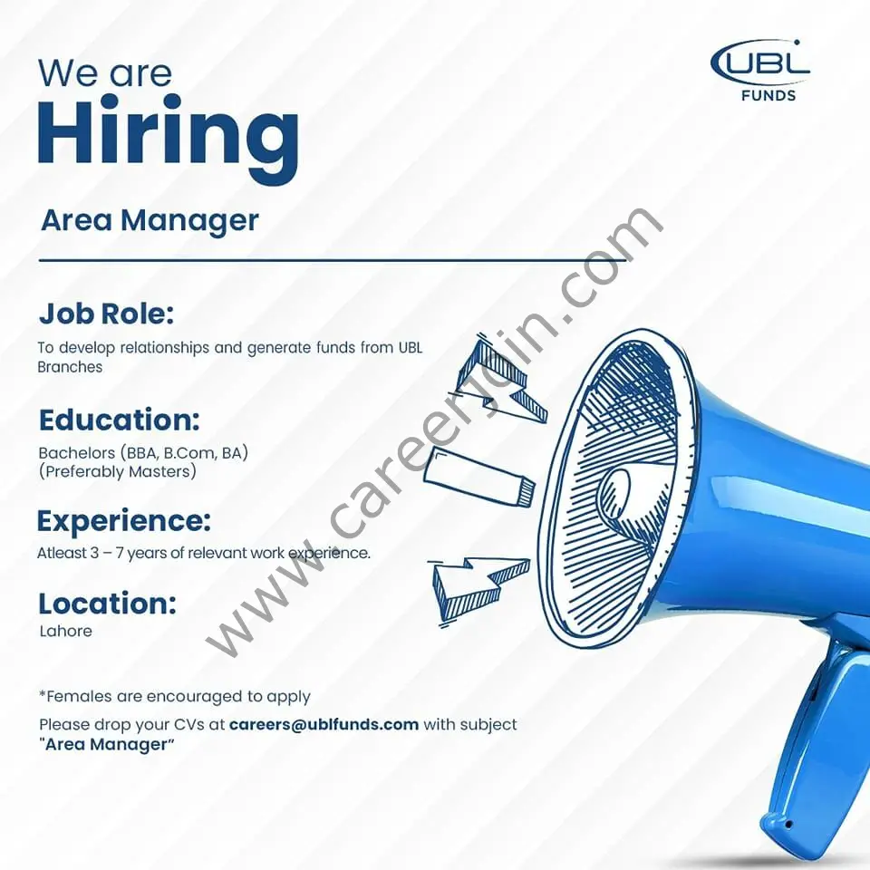 UBL Funds Manager Jobs Area Manager 01