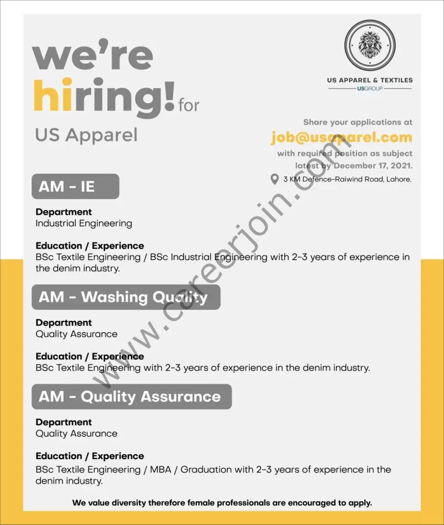 US Group Jobs December 2021 02