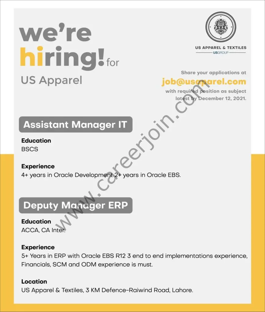 US Apparel Jobs December 2021 01