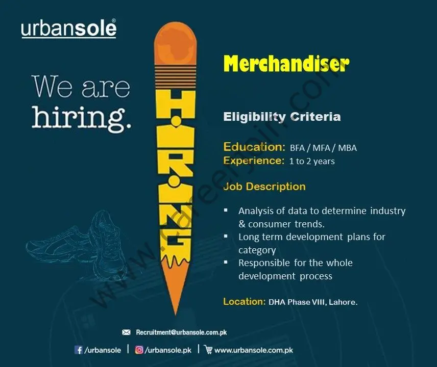UrbanSole Pakistan Jobs Merchandiser 01