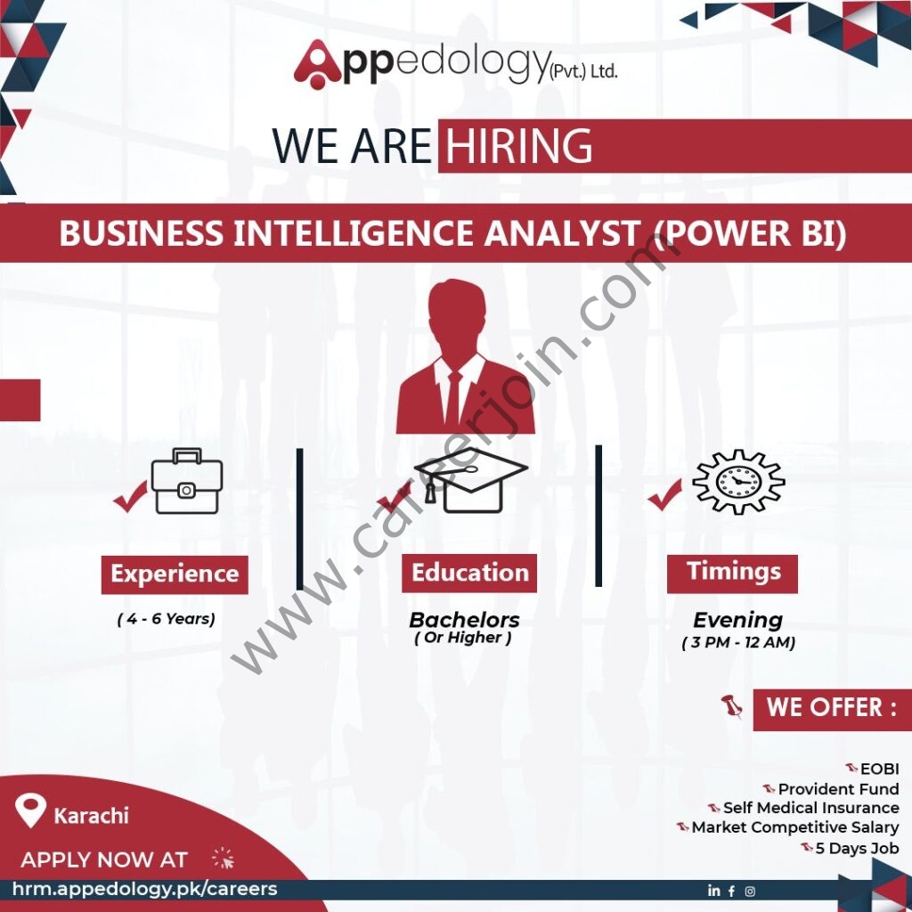 Appedology Pvt Ltd Jobs Business Intelligence Analyst (Power BI) 01