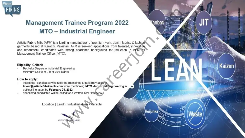 Artistic Fabric Mills Management Trainee Program 2022 01