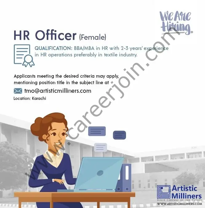 Artistic Milliners Pvt Ltd Jobs HR Officer 01