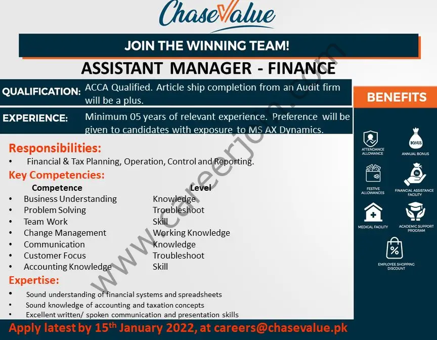Chase Value Jobs Assistant Manager Finance 01